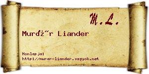 Murár Liander névjegykártya